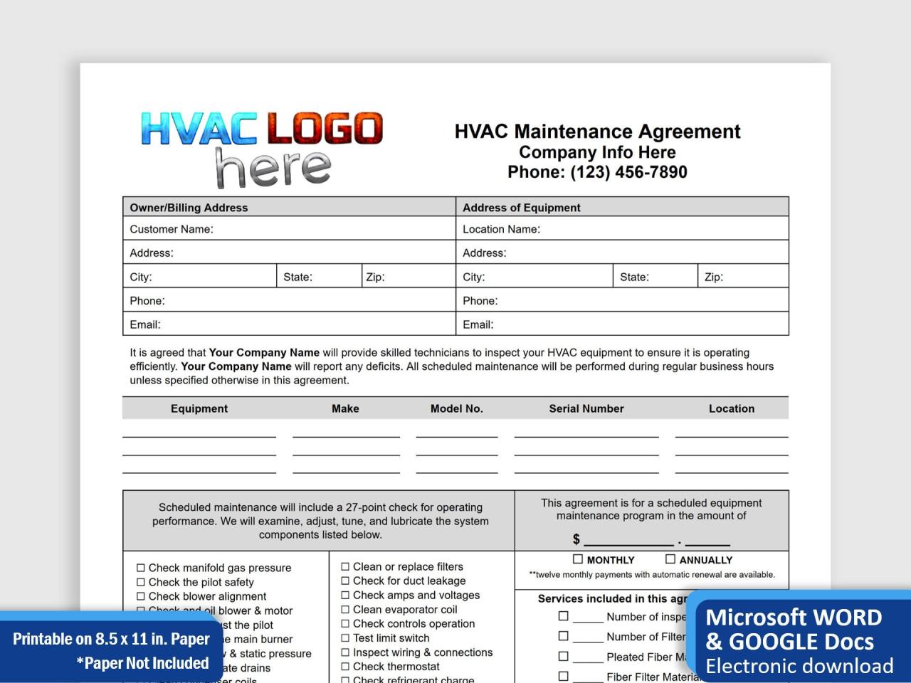 Free Commercial Hvac Maintenance Contract Template to Edit Online Free Commercial Hvac Maintenance Contract Template to Edit Online