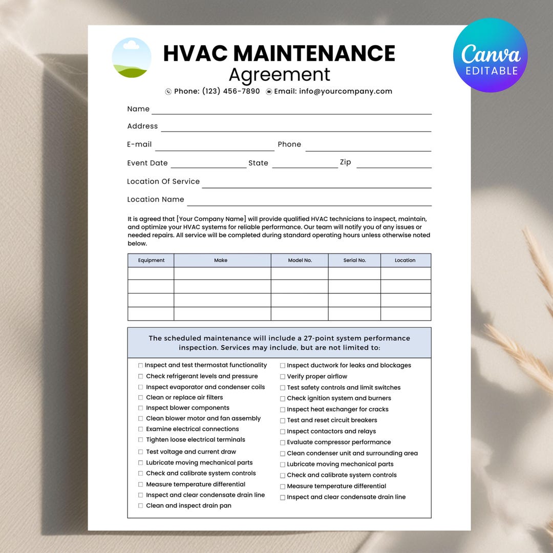 Hvac Maintenance Agreement Template, Commercial Hvac Maintenance, Hvac ... Hvac Maintenance Agreement Template, Commercial Hvac Maintenance, Hvac ...